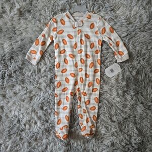 NWT Kyle & Deena Football Print Footie Onesie - Size 6-9M